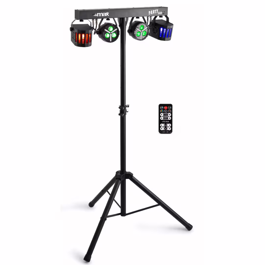 MAX Partybar 12 LED Lichtanlage mit 2 x Par und 2 x Derby Begrenztes Angebot