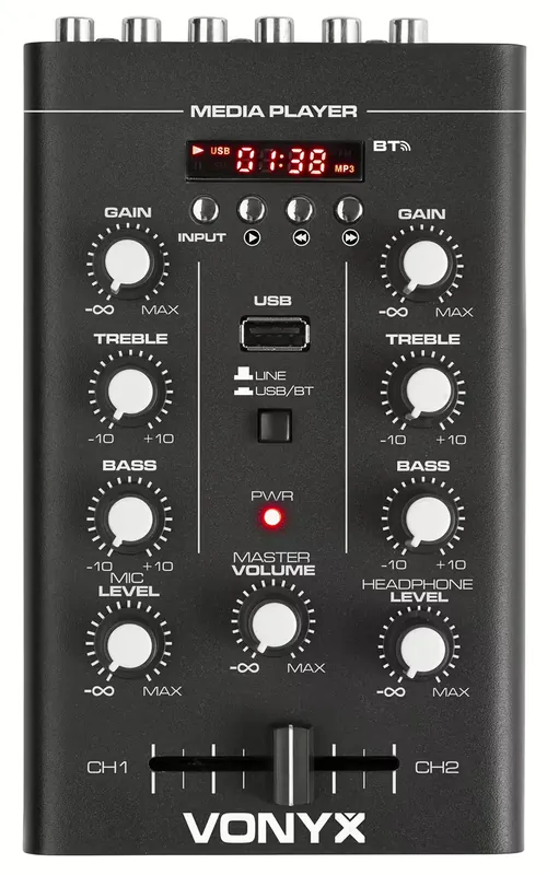 Vonyx STM500BT 2-Kanal DJ Mixer mit Bluetooth und USB Sonderangebot