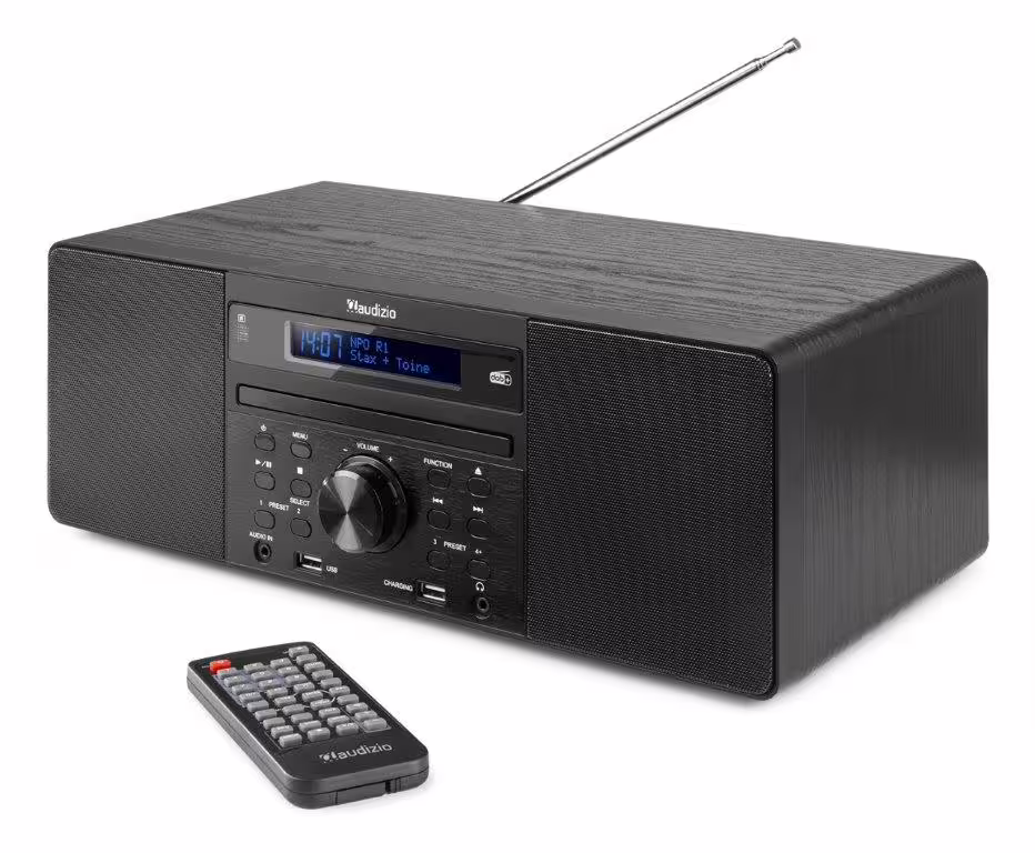 Audizio Prato Musik System mit DAB+ / FM Radio, CD-Player, Bluetooth, USB schwarz Saisonangebot