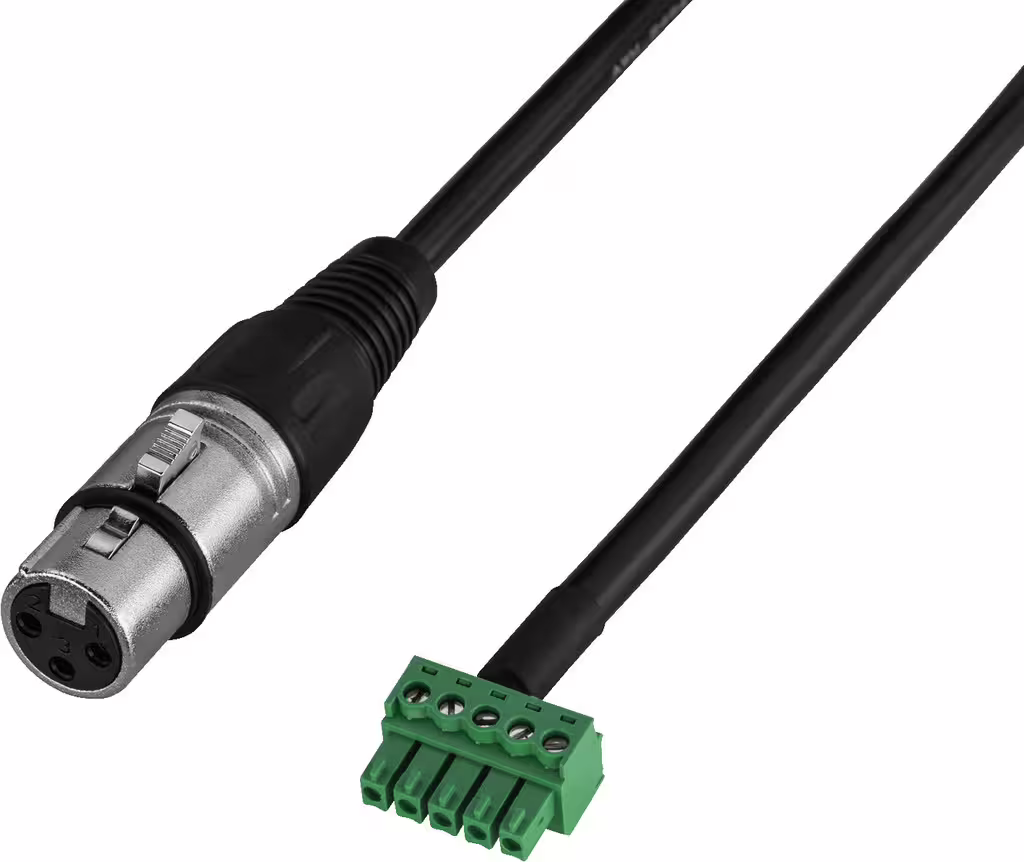 Begrenztes Angebot XLR Female - Phoenix 5-Pol Adapterkabel für Installationsendstufen PA-4120D/JPH Monacor