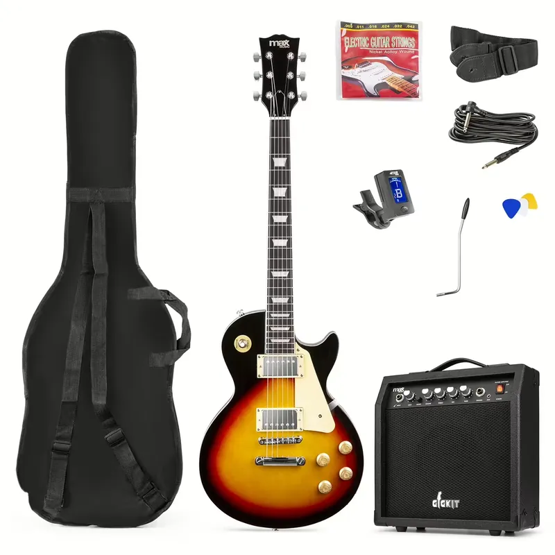 MAX GigKit E-Gitarren-Set LP Style Sunburst Zertifiziert