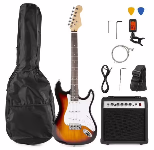 MAX GigKit E-Gitarren Starter-Set mit 40W Verstärker - Sunburst Garantierte Lieferung