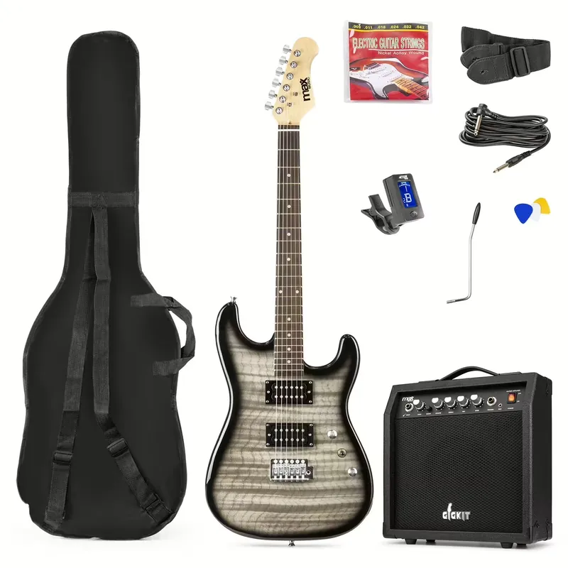 Must-Have MAX GigKit E-Gitarren-Set quilted Style Black