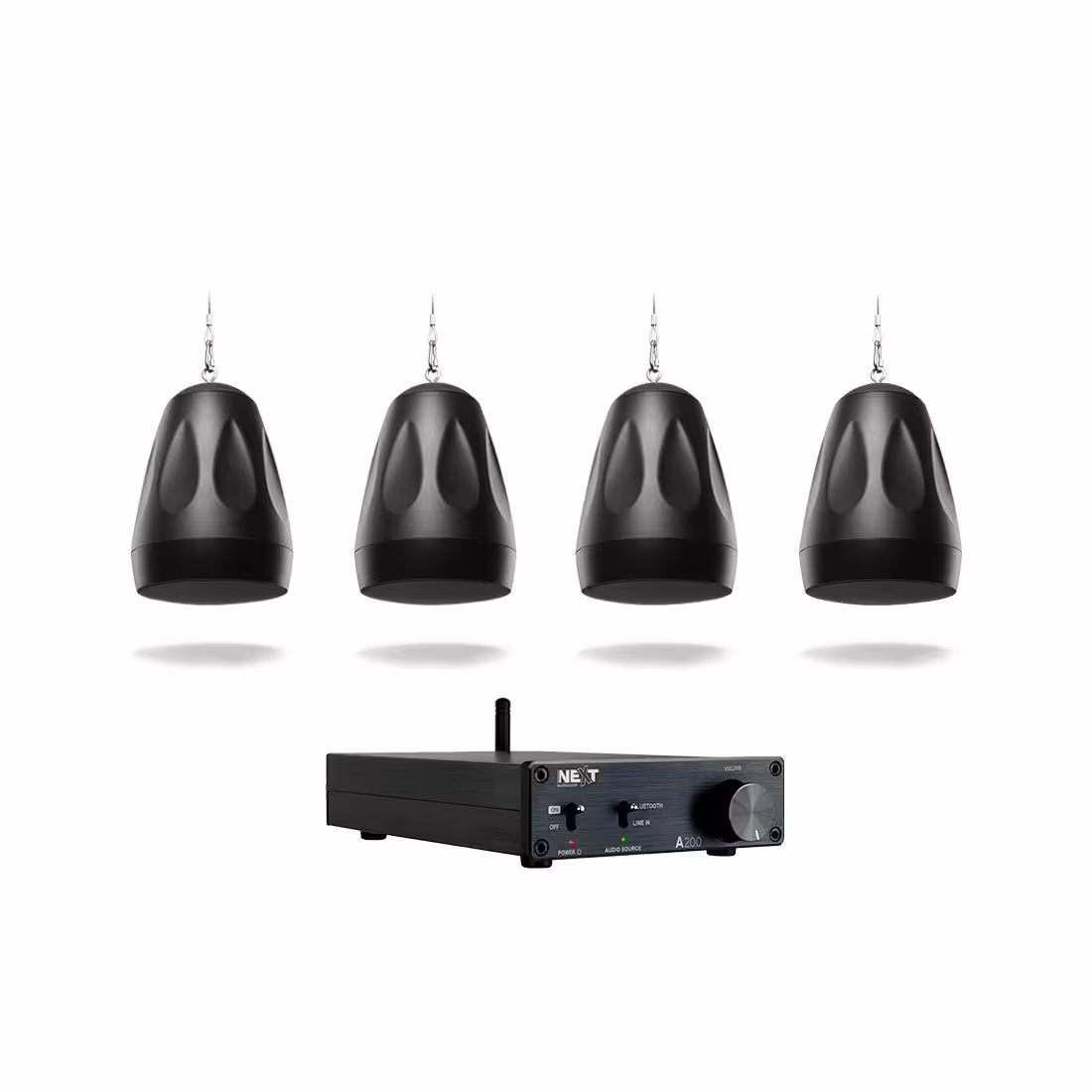 Solange Der Vorrat Reicht NEXT audiocom 4P4.A200 - Pendellautsprecher Set mit Verstärker