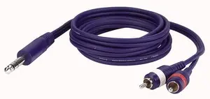 1x6,3mm Klinke Stereo/2xChinch male 6,0 Meter Preiswert